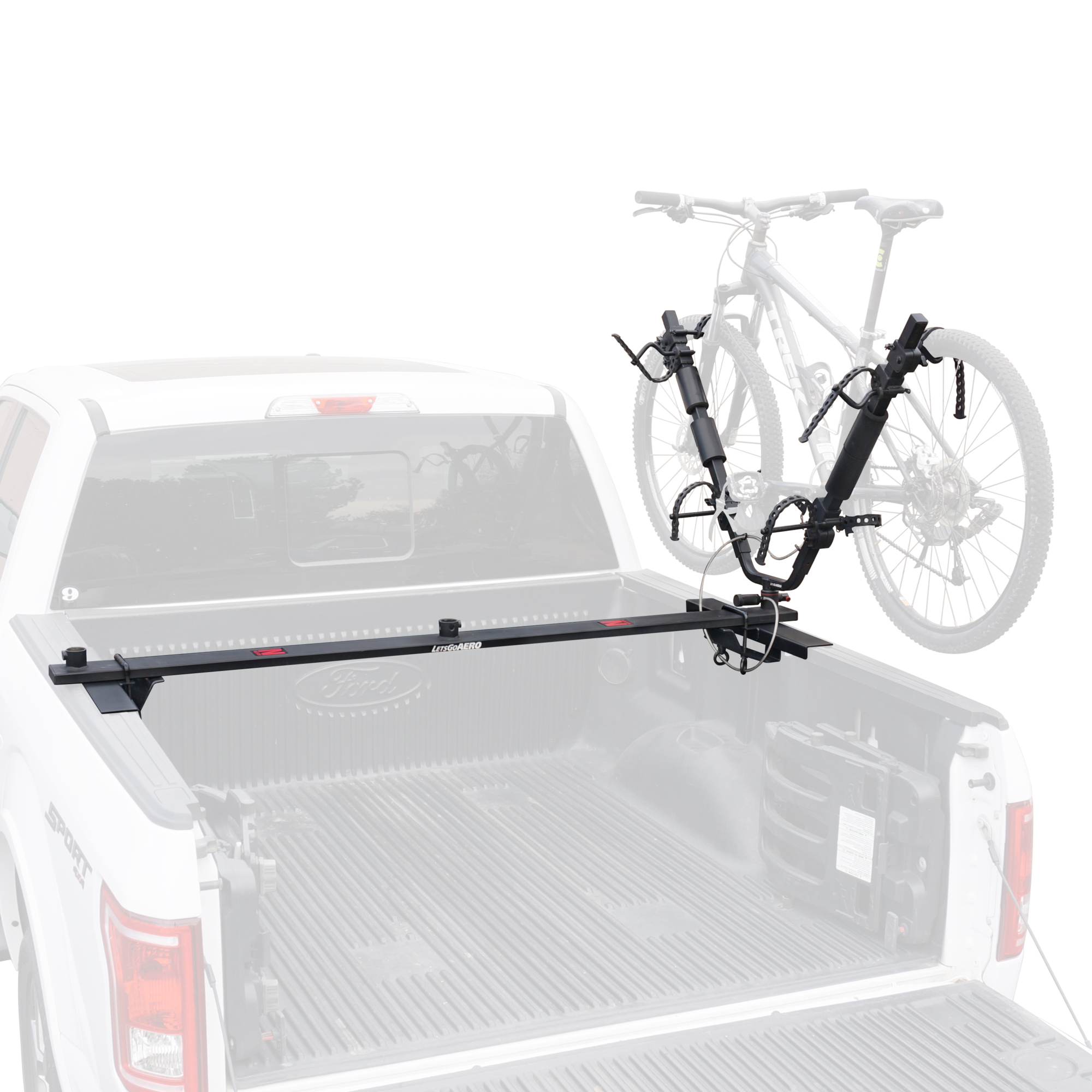 Let's Go Aero, Full Nelson 2-Bike Truck Bed Mount Carrier, Bike Capacity 2, Color Black, Material Steel, Model# B01427